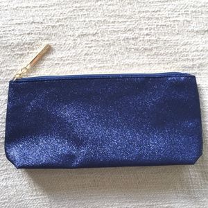 Lancome | Glitter Travel Cosmetic Makeup Up Mini Bag in Blue